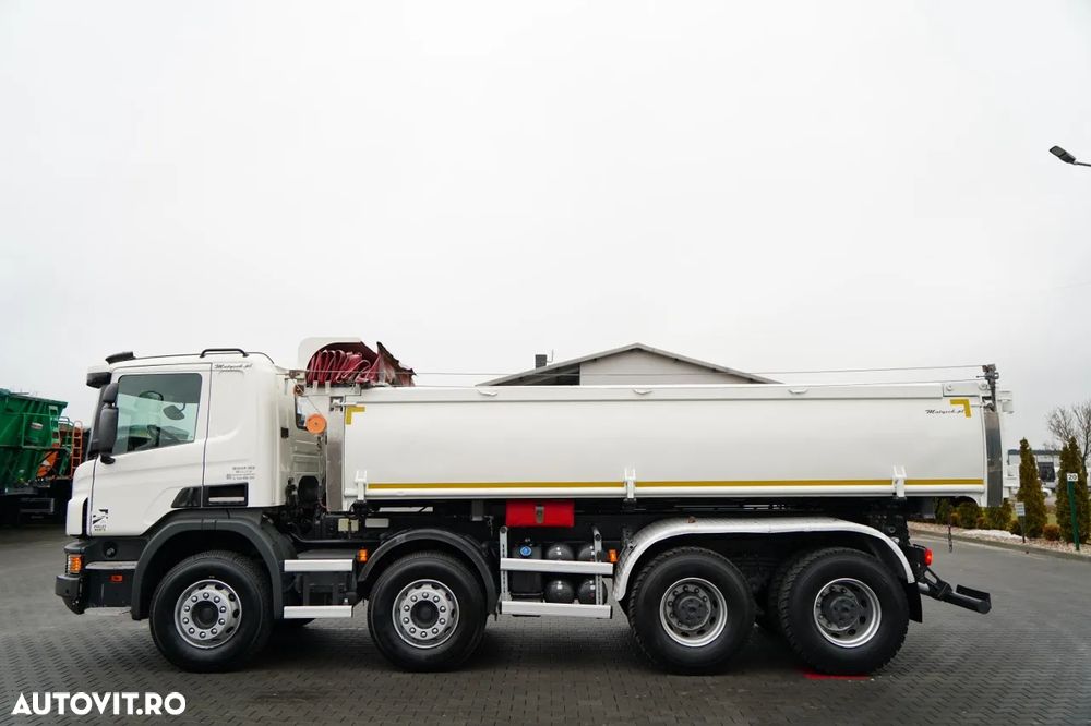 Scania P 410 / 8x4 / BASCULATOR 2 LATERAL / HIDRODOXIE LATERALĂ / BORDMATIC / OPTICRUISE / ANVELOPE 100% / EURO 6 - 10