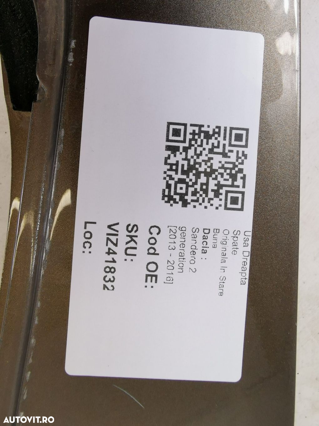 Usa Stanga Spate Dacia  Sandero 2 generation [2013 - 2016] Originala I - 8