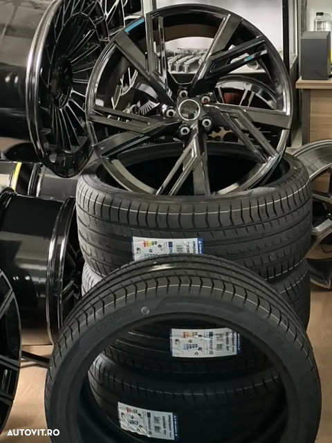 Jante AUDI 21 R21 RS A5 A6 A7 A8 Q3 Q5 Q7 Q8 Gloss black cu anvelope vara/iarna - 6