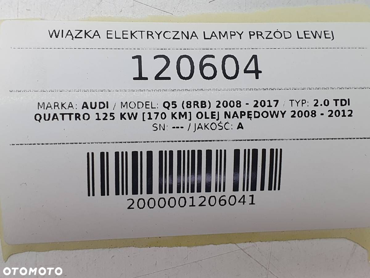 WIĄZKA ELEKTRYCZNA LAMPY PRZÓD PRZEDNIA LEWA AUDI Q5 8R - 7