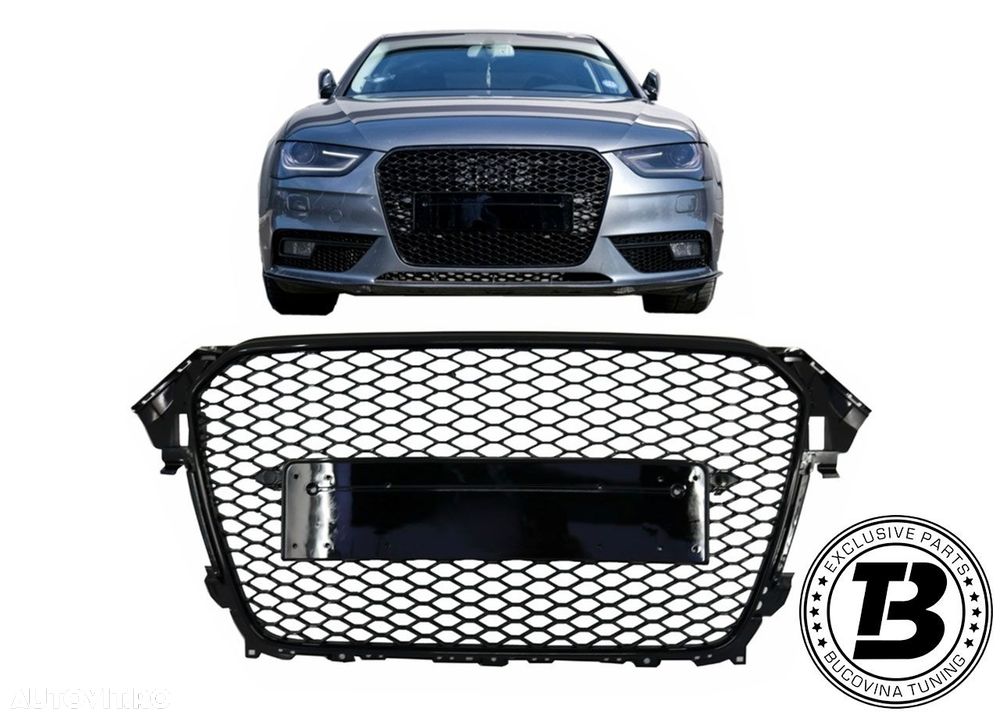 Grila compatibila cu Audi A4 B8 Facelift RS4 Design - 5