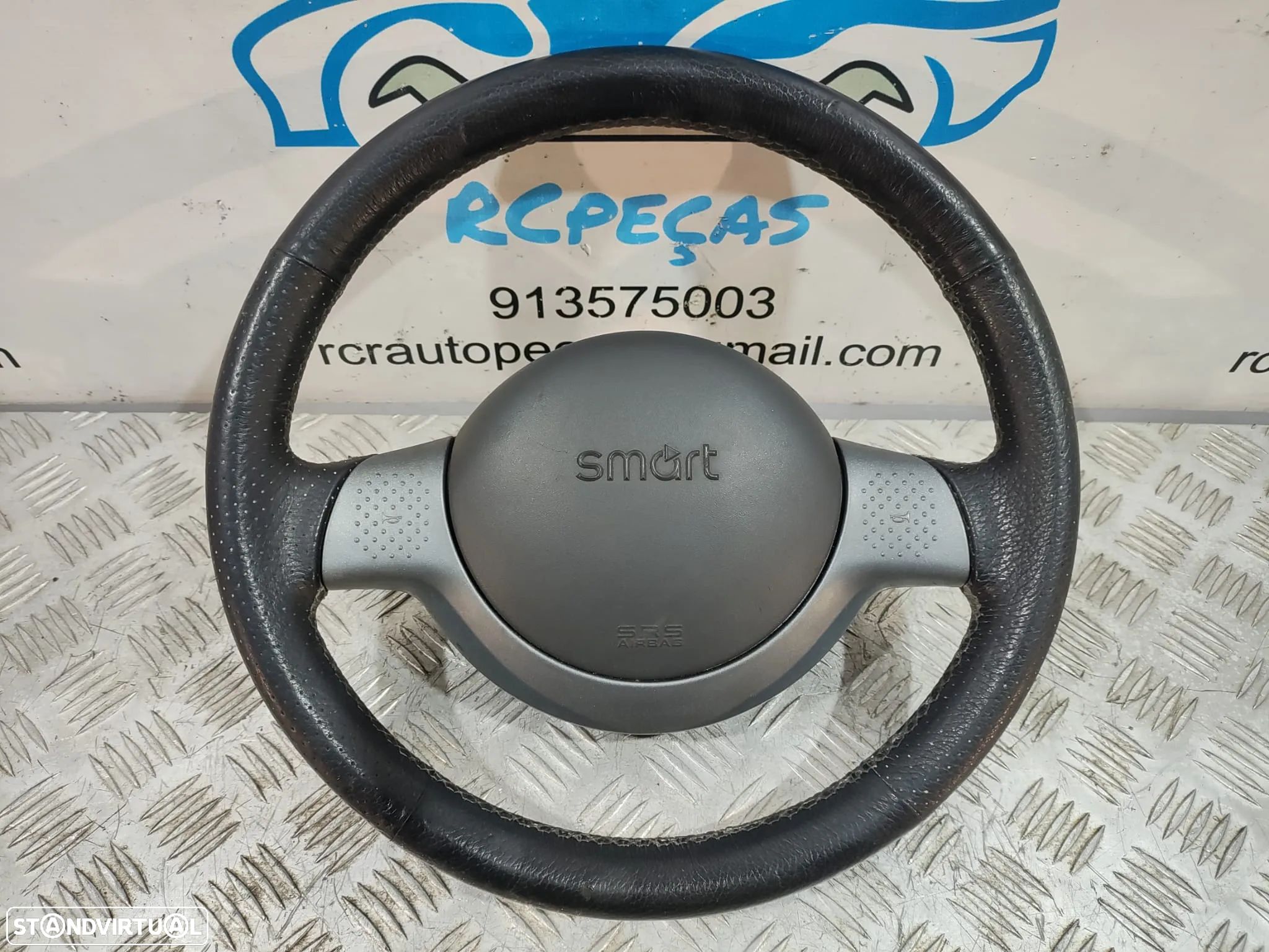 Volante completo original SMART FORTWO pele perfurada aibarg - 1