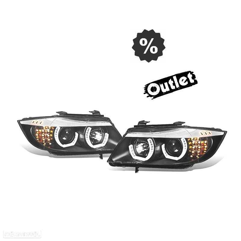 R147665C6 FAROL ESQ PARA BMW E90 E91 OLHOS DE ANJO LED 3D FUNDO NEGRO SÉRIE 3 05 - 6