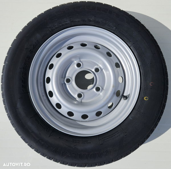 Roata remorca 155/80 R13 84N, Anvelopa SECURITY M+S pe Janta 4.5Jx13