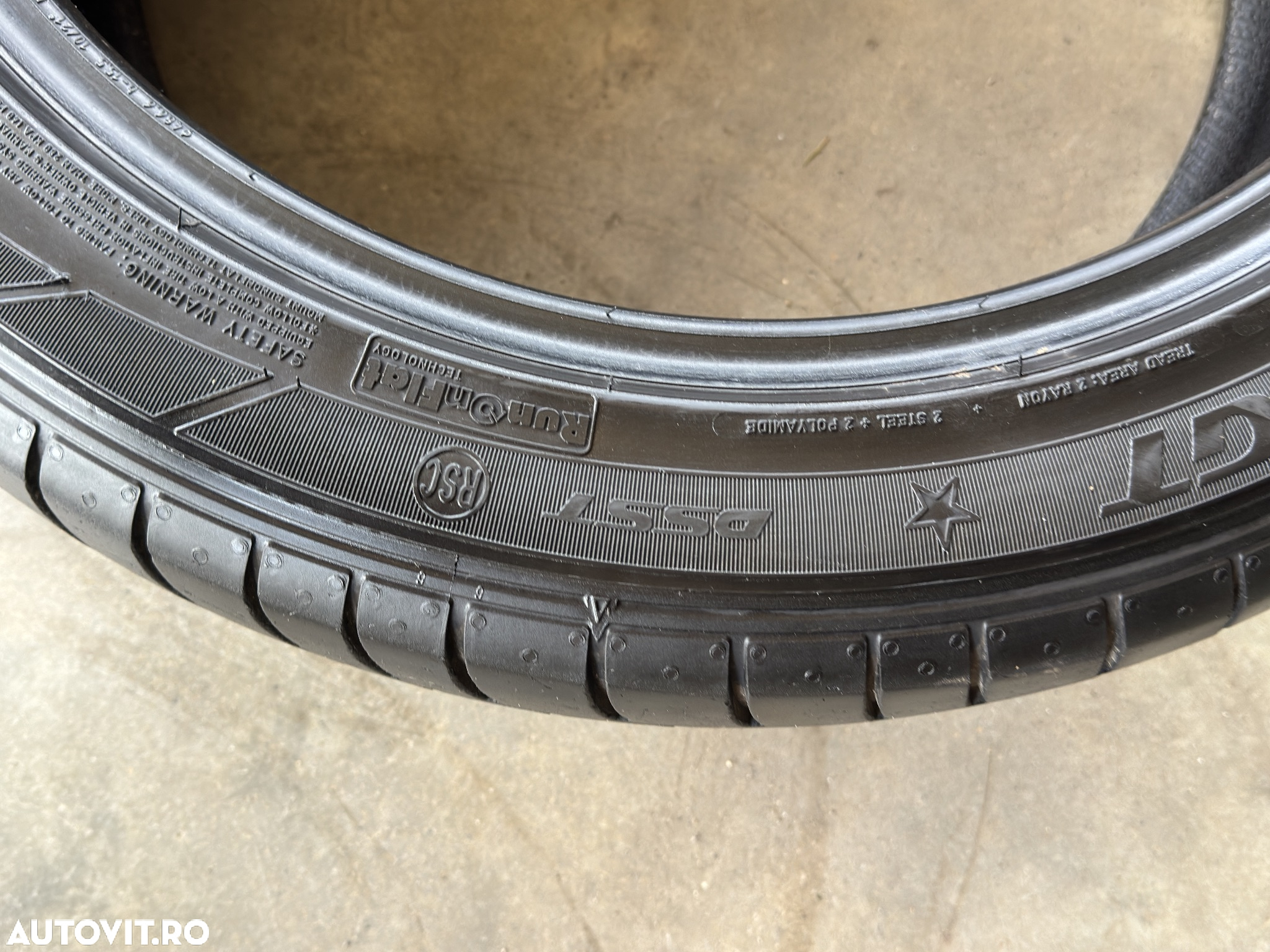 Vând 2 anvelope 245/45/19 Dunlop de vară cu runflat ca noi - 8