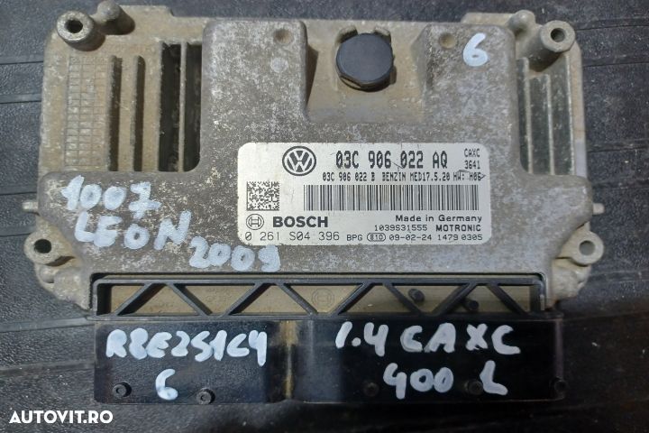 Calculator motor ECU 03C906022AQ 0261S04396 - 1.4 CAXC 03C906022AQ 02 - 3