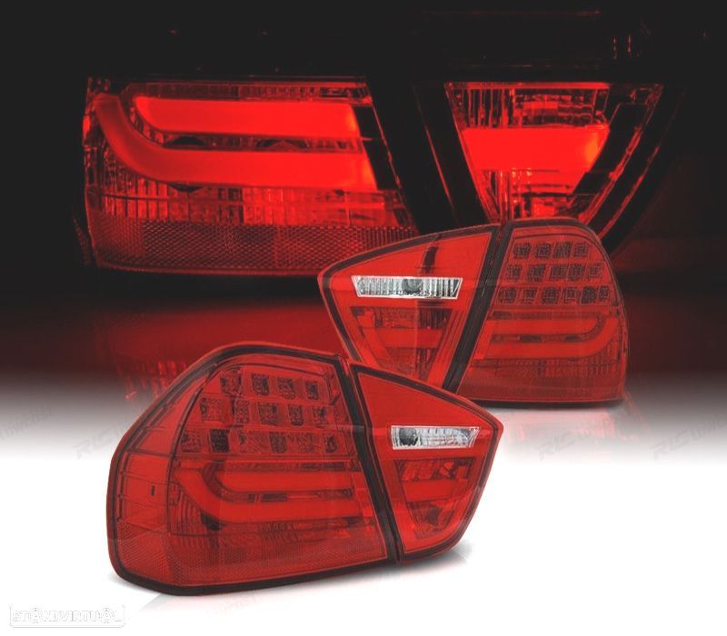 FAROLINS TRASEIROS LIGHT BAR BMW E90 VERMELHO - 1