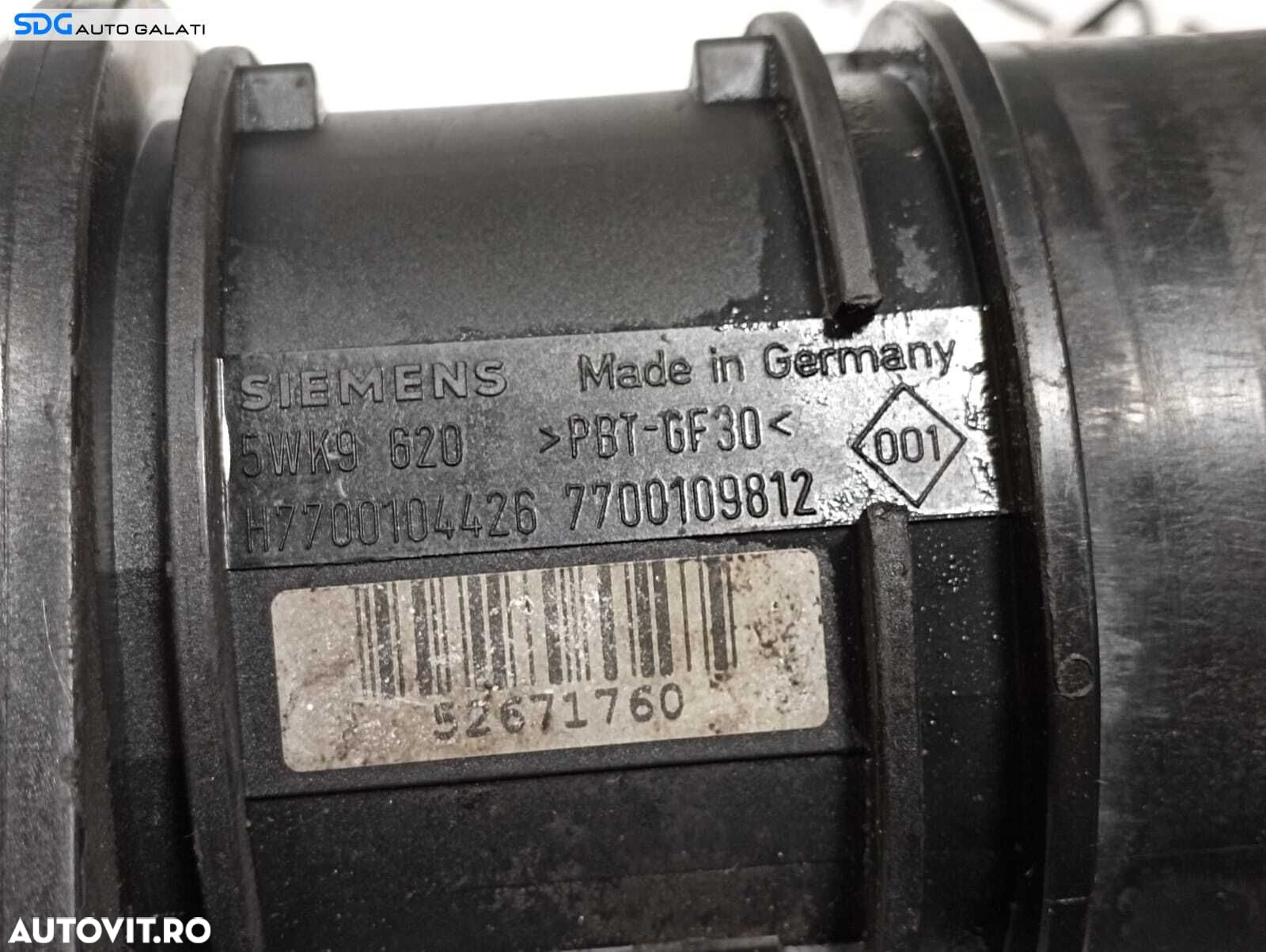 Debitmetru aer Renault Kangoo 1.9 DCI 2001 - 2008 Cod 7700109812 H 7700104426 5WK9620  (Coduri compatibile 4402733 9110733 16580-00QAB) [M4185] - 3