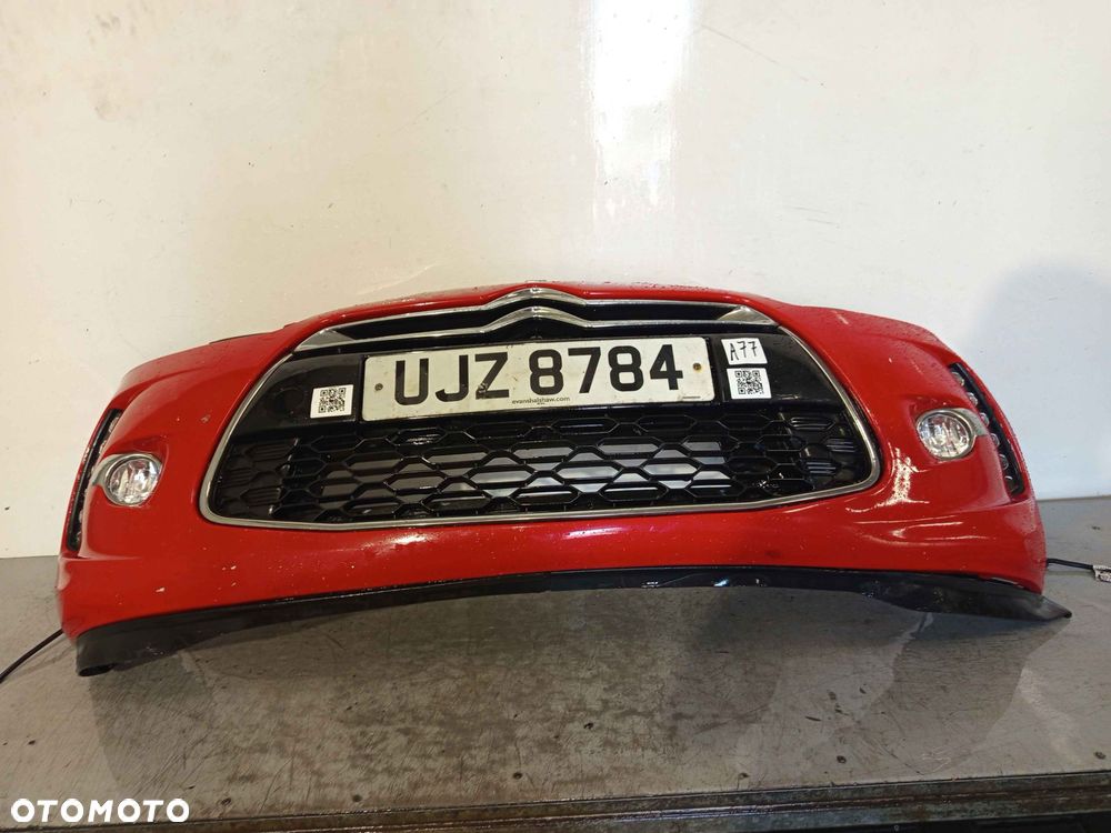 ^ ZDERZAK PRZÓD PRZEDNI CITROEN DS3 KKN CZERWONY ŚWIATŁA DZIENNE DRL LED HALOGENY - 4