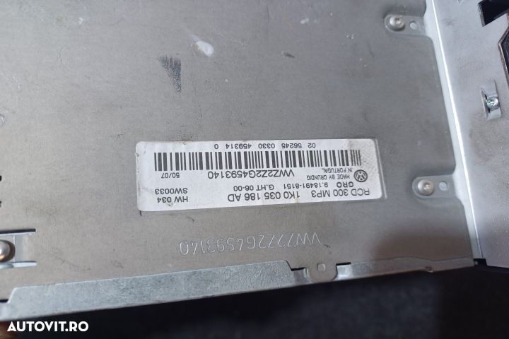 Radio cd 1K0035186AD Volkswagen VW Passat B6 [2005 - 2010] wagon 5-us - 4