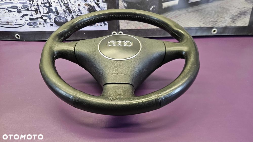 Kierownica Trzy 3 Ramienna Czarna Skóra Soul Air Bag Poduszka Kabel Wtyczka AUDI A4 B6 B7 - 3
