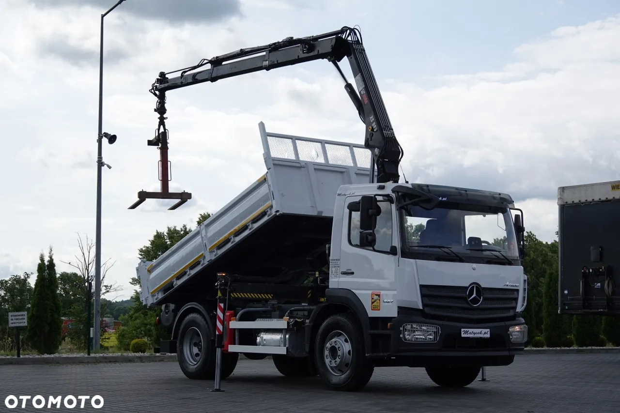 Mercedes-Benz ATEGO 1627 / 4X2 / WYWROTKA  3 STR. + HDS HIAB 099 BS-2 / PILOT / ROTATOR / WIDŁY / OPONY 100% / SPROWADZONY - 6