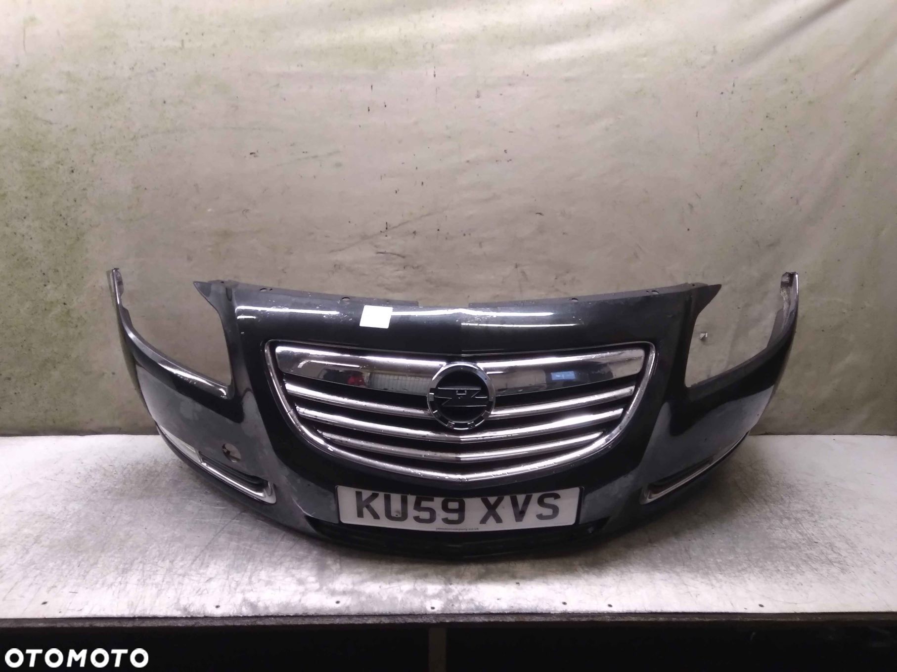 ^ ZDERZAK PRZÓD PRZEDNI OPEL INSIGNIA A I 1 Z22C CZARNY HALOGENY - 1