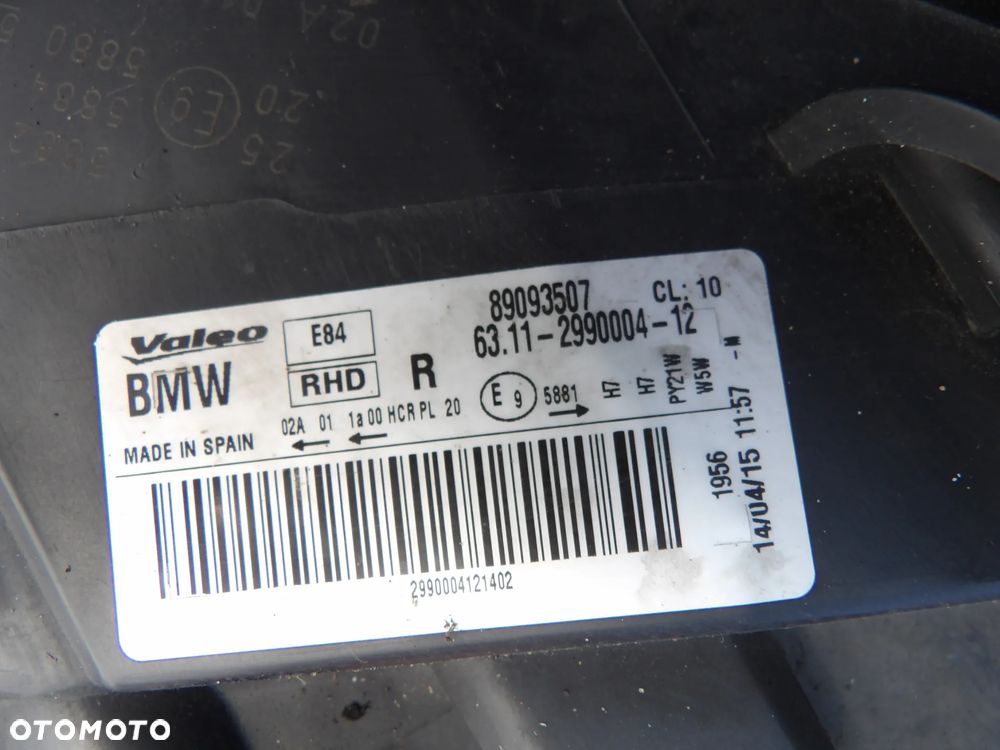 BMW - E84,X1 - PRAWA LAMPA PRZEDNIA - UK - 2990004 - 9