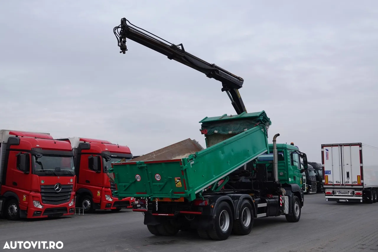 MAN TGS 26.400 / 6X4 / BASCULANTE + HDS PALFINGER PK 16502 / HYDROBURTA / BORDMATIC / IMPORTAT - 3