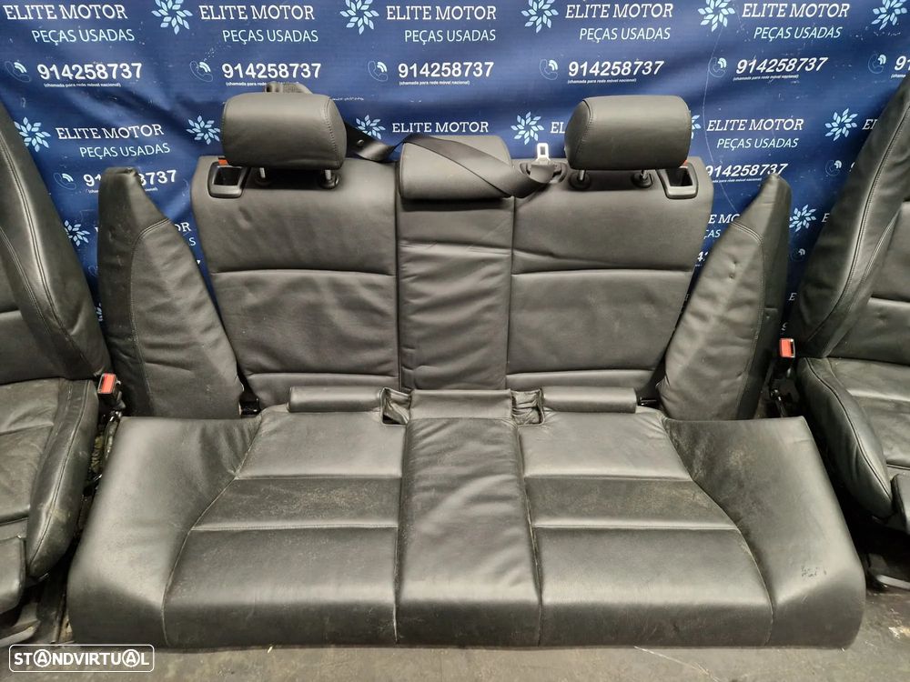 Jogo de bancos usados BMW SERIE 1 PACK M 5 PORTAS BMW E87 E81 PELE PRETO QUARTELAS - 7