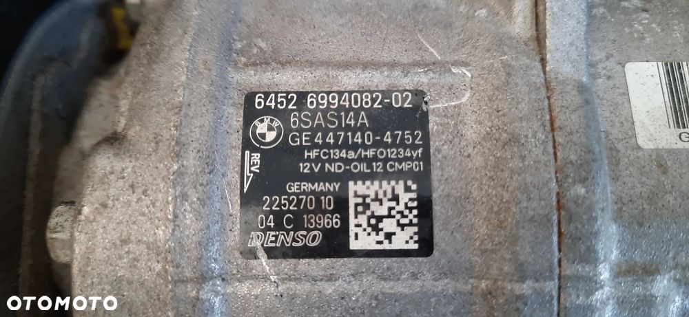 Kompresor Klimatyzacji Sprężarka BMW 6452 6994082-02 6SAS14A GE 447140-4752 225270 10 - 5