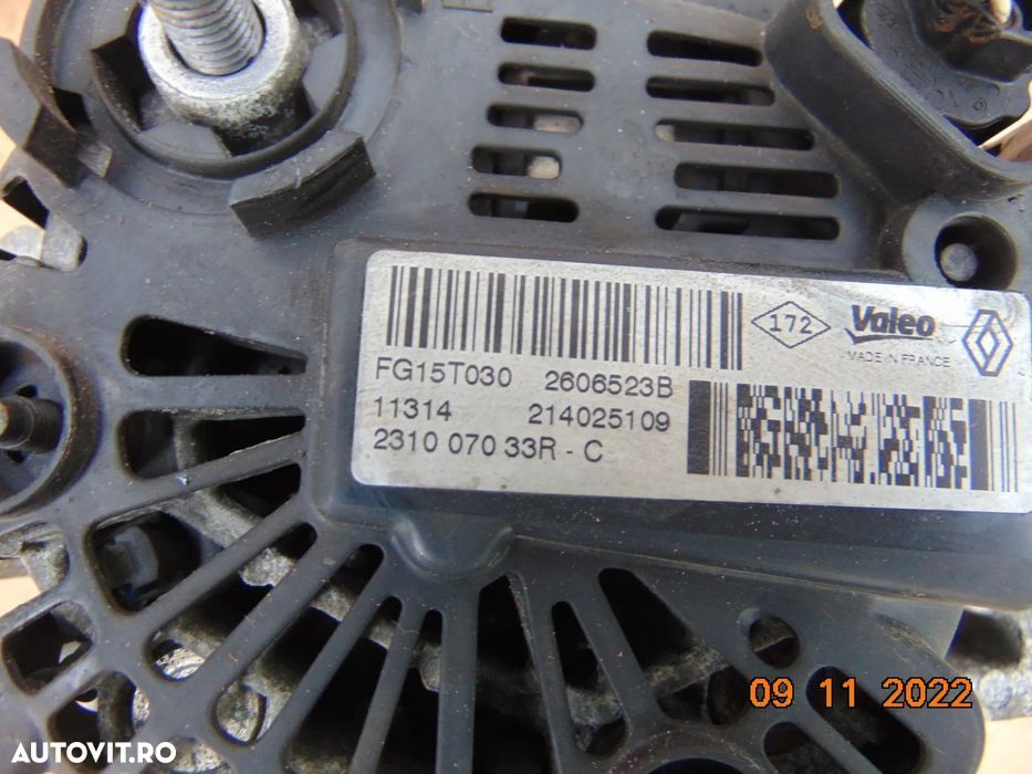 Alternator renault Master 2.3 Megane 3 motor 1.6 Nissan Qashqai Scenic - 2