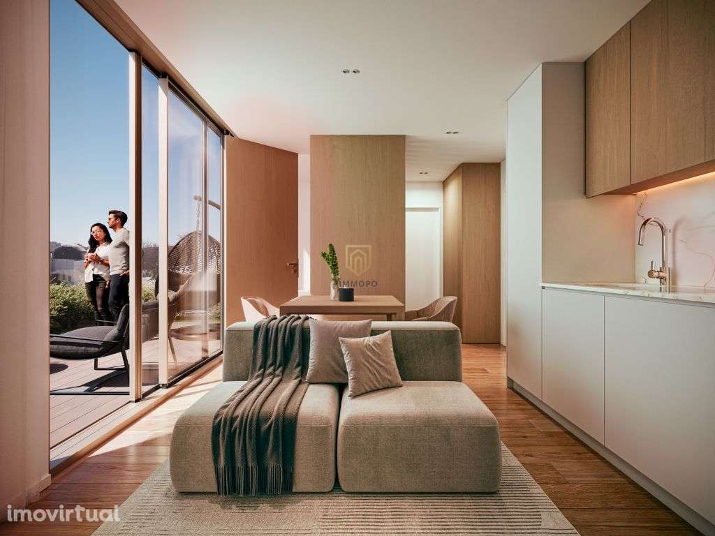 Apartamento T0 de luxo em Matosinhos com 33m2 e varanda de 21m2 - Grande imagem: 3/18