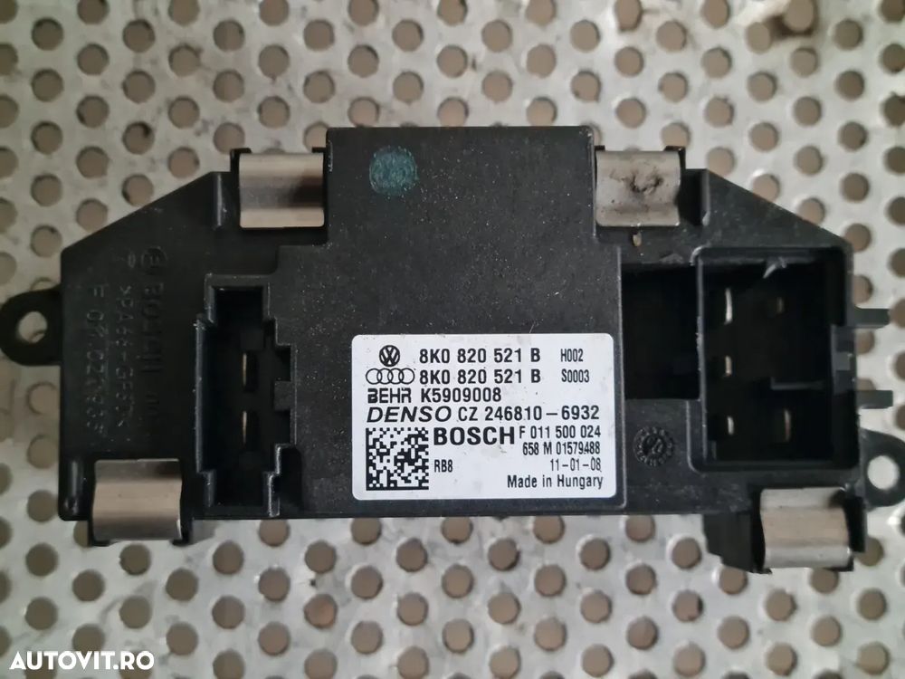 Rezistenta Trepte Aeroterma Bord Ventilator Habitaclu Audi A4 B8 A5 8T An 2007-2008-2009-2010-2011-2012-2013-2014-2015 Cod 8K0820521B Dezmembrez Audi A5 8T 2.7 Tdi Euro 5 Motor CGKA Cutie Automata MMW Bixenon Volan Stanga - Dezmembrari Arad - 5