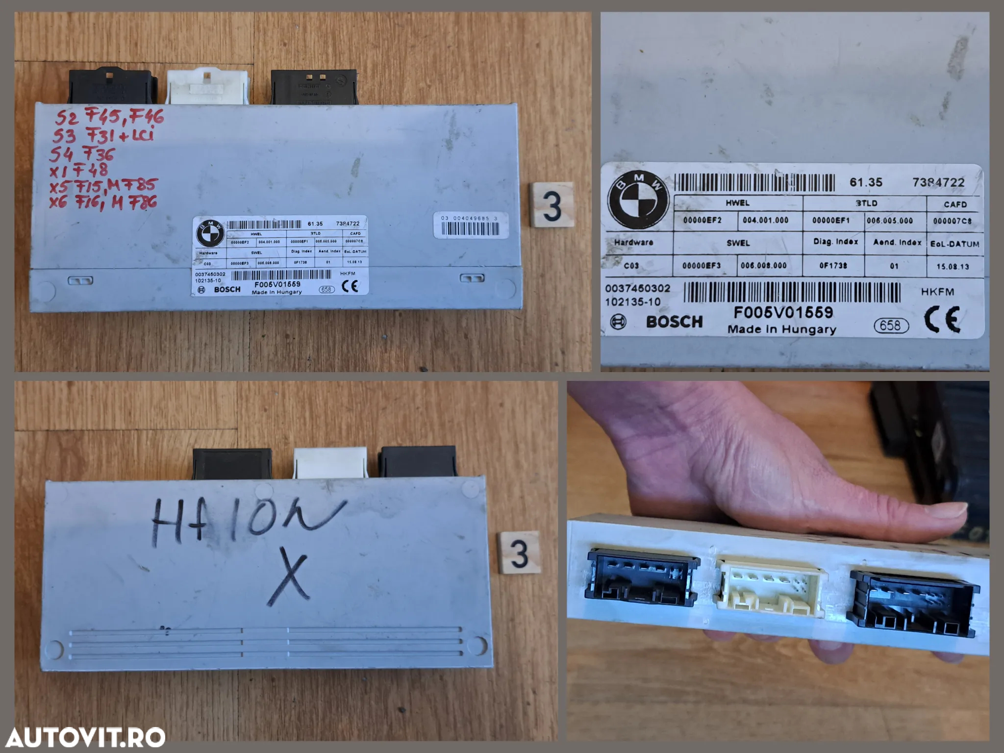 Calculator modul ECU Confort JBBFE III Modul electronic alimentare Modul soft close portbagaj Calculator gateway central Modul carlig BMW - 4