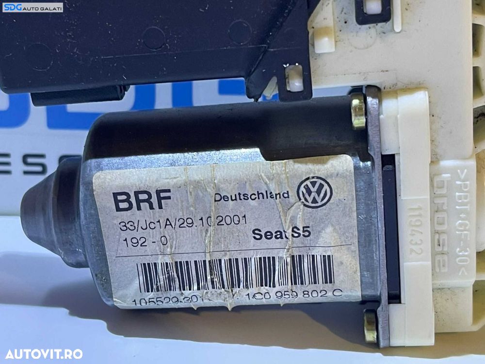 Motoras Macara Electrica Geam Sticla de pe Usa Portiera Dreapta Fata Seat Toledo 2 1999 - 2005 Cod 1C0959802C 105413-301 [D0502] - 3