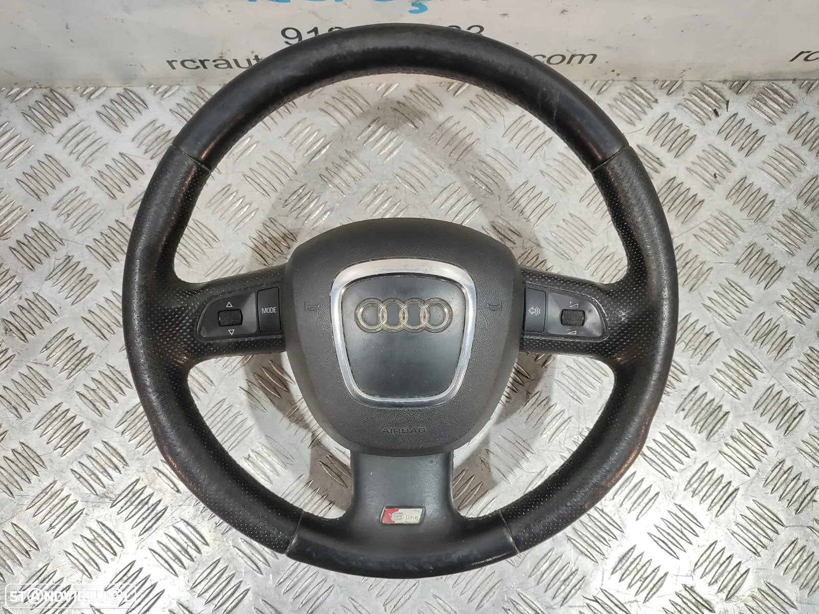 Volante + Airbag Audi A6 C6 S-Line em Pele Perfurada - Guiador / S Line / A4 / A5 / Completo / Sline / Comandos Multifunções - 3