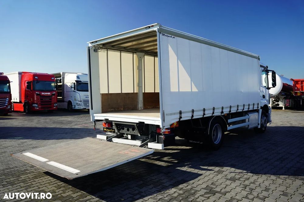 Mercedes-Benz ANTOS 1835 / CAMION RIGID / CAROSERIE CU PRELATĂ - 6,1 M / PLATFORMĂ HIDRAULICĂ DHOLLANDIA - 2.000 KG / EURO 6 - 18