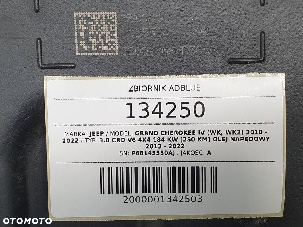 ZBIORNIK ADBLUE RURA WLEW POMPA JEEP GRAND CHEROKEE IV WK2 68231288AE - 9