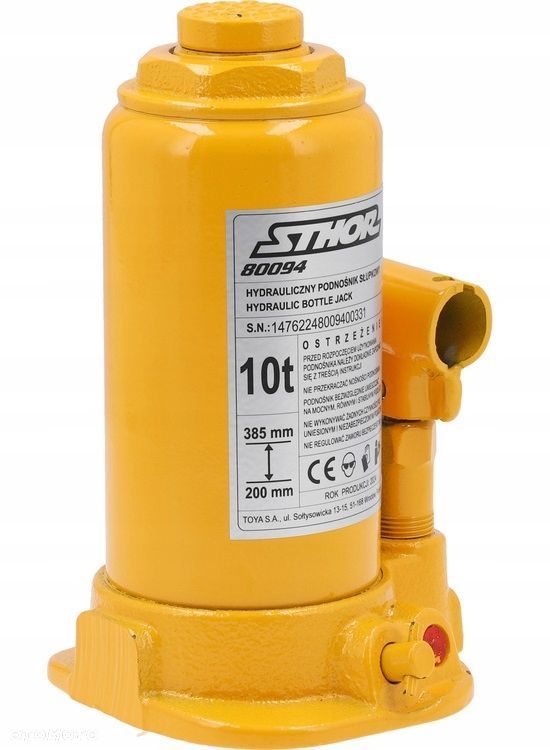 PODNOŚNIK HYDRAULICZNY SŁUPKOWY BUTELKOWY SAMOCHODOWY LEWAREK 10 TON 80094 - 2
