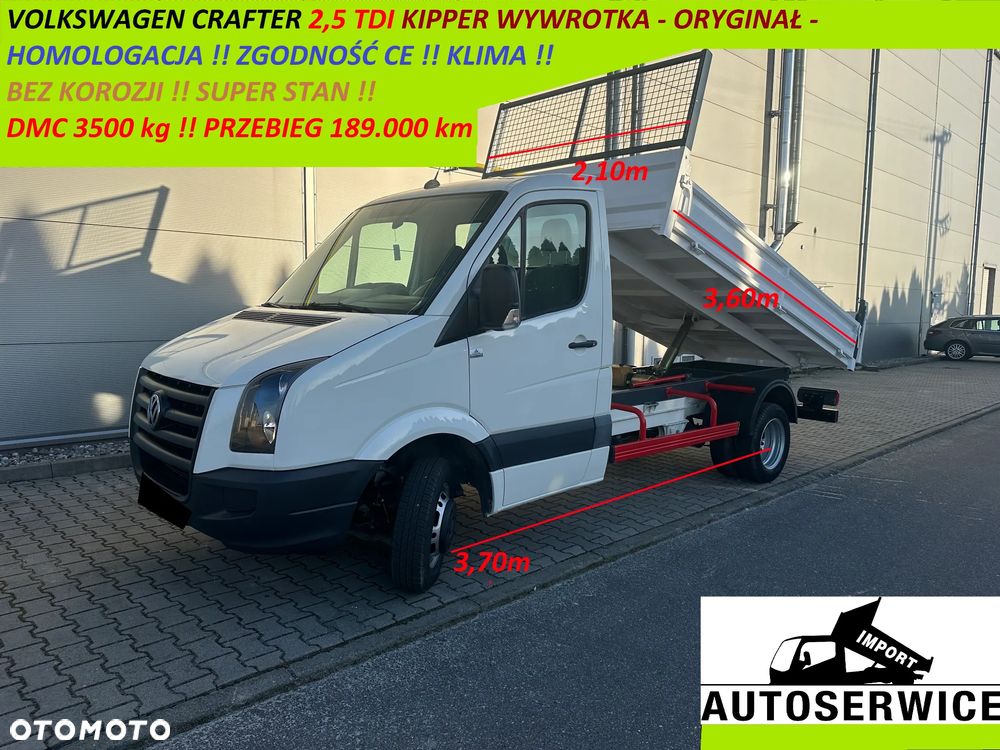 Volkswagen CRAFTER 2,5 TDI Kipper Wywrotka ORYGINAŁ Klima - 1