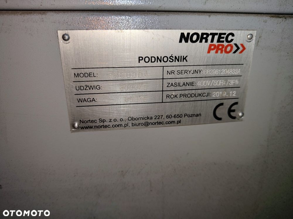Podnośnik nożycowy naposadzkowy Nortec Pro PN3000A 3T - Rok 2019 - 3