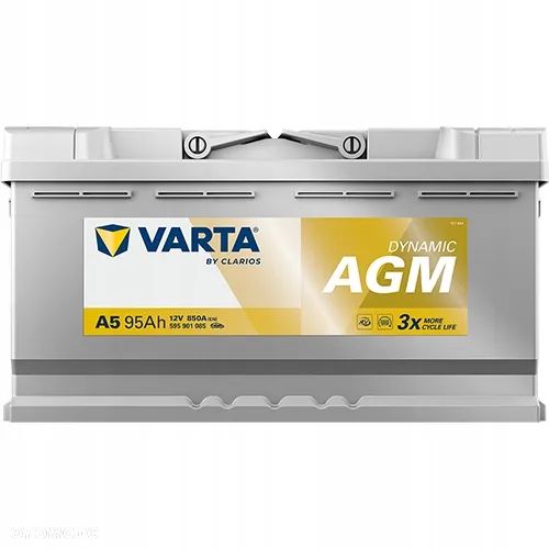 Akumulator Varta AGM 595901085 95Ah 850A P+ 12V - 2