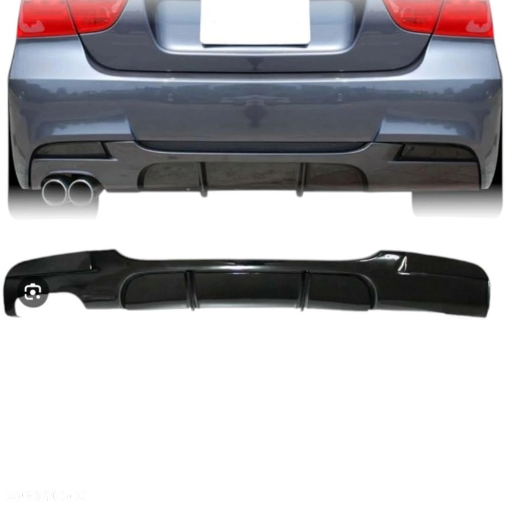 BMW E90 E91 04-12 SPOILER TYLNY ZDERZAKA M PAKIET 2004-2012 CZARNY POŁYSK - 4