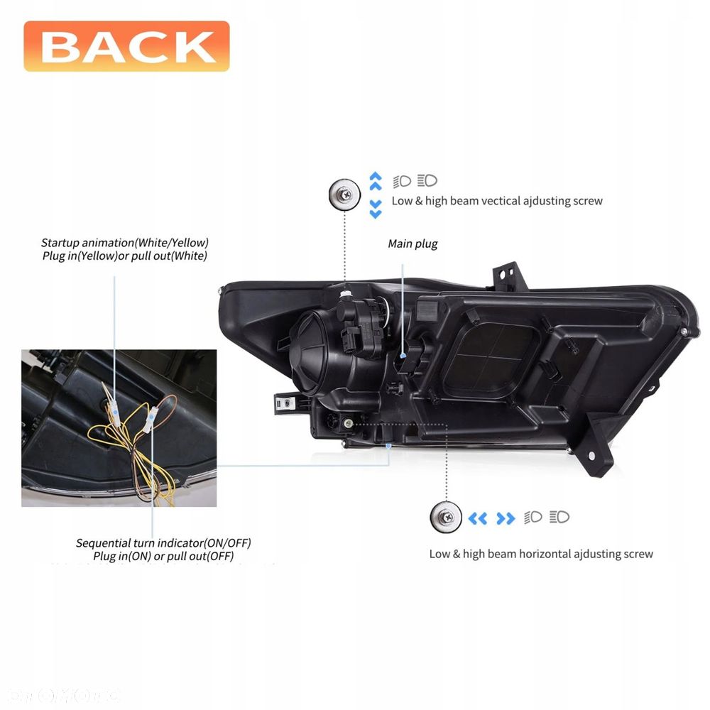 reflektor lampa kpl vland full led neon tuning ford mustang vi 6 2015-2018 - 15