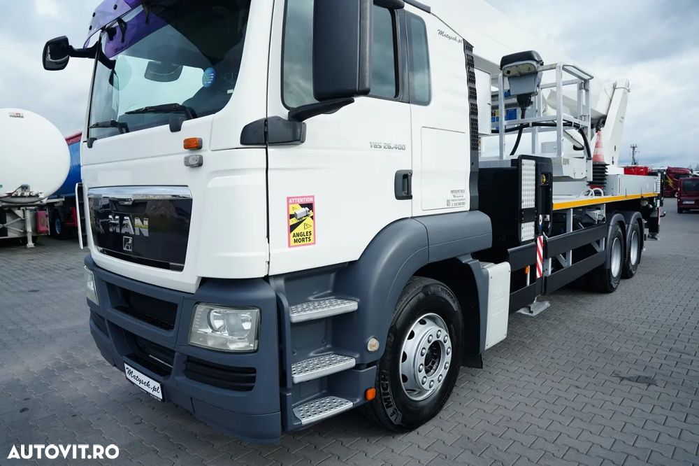 MAN TGS 26.400 / Platformă de lucru aeriană / 6x4 / PALFINGER WT 530 / ÎNĂLȚIME DE LUCRU 53 M / / CAPACITATE DE RIDICARE 600 KG - 5 PERSOANE / MANUALĂ - 18