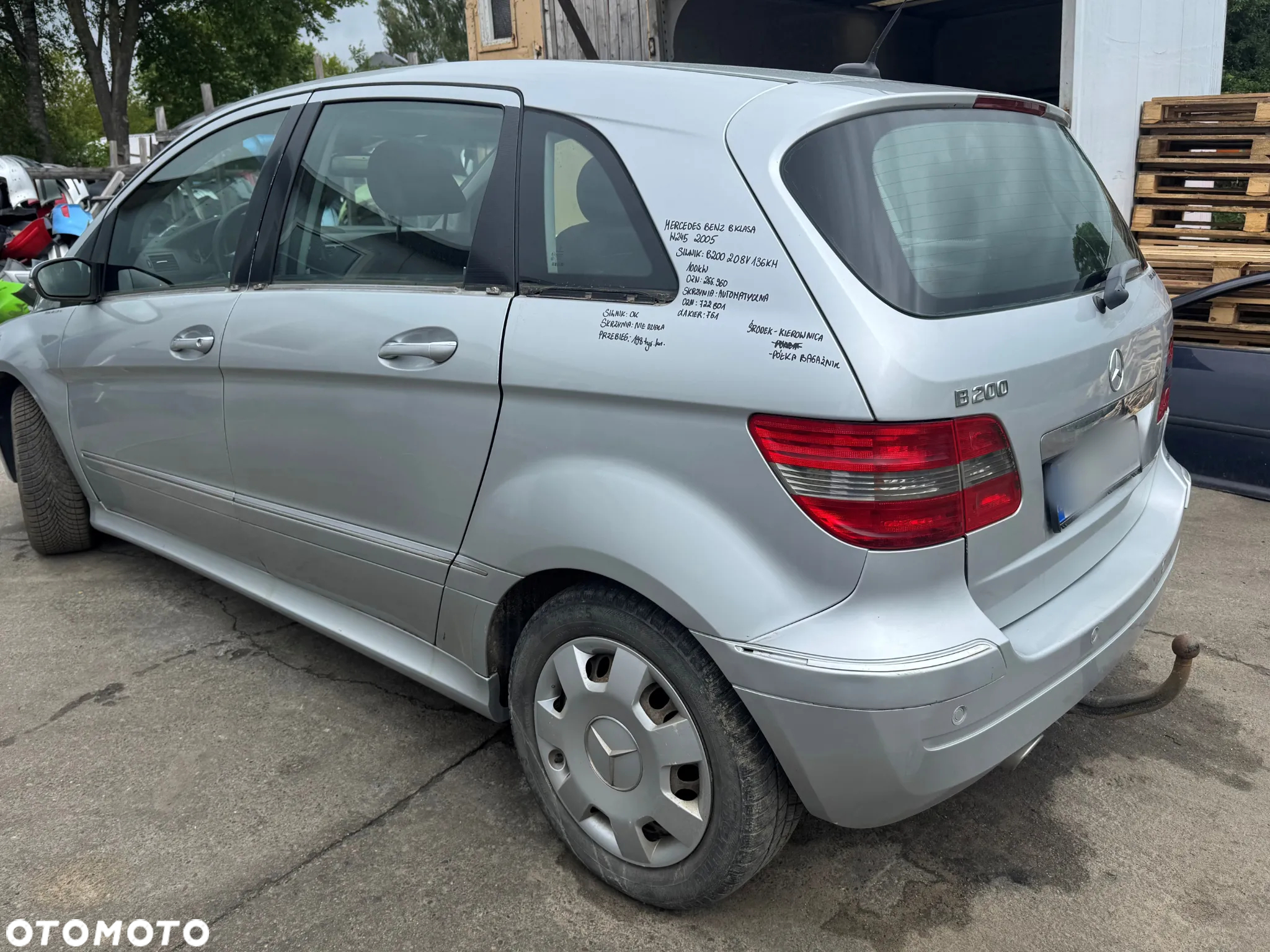 MERCEDES BENZ W245 2005 2.0 8V 136KM SREBRNY NA CZĘŚCI - 4