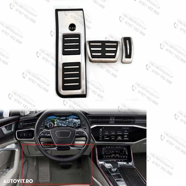 Set pedale inox transmisie automata Audi A6 C8, Audi A7