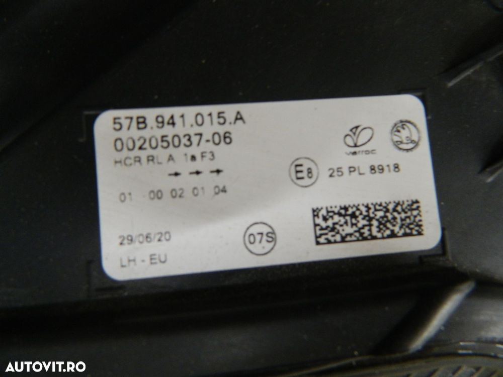 Far stanga Skoda karoq Halogen, 2017,  2018, 2019, 2020, 2021, cod origne 57B941015A. - 5