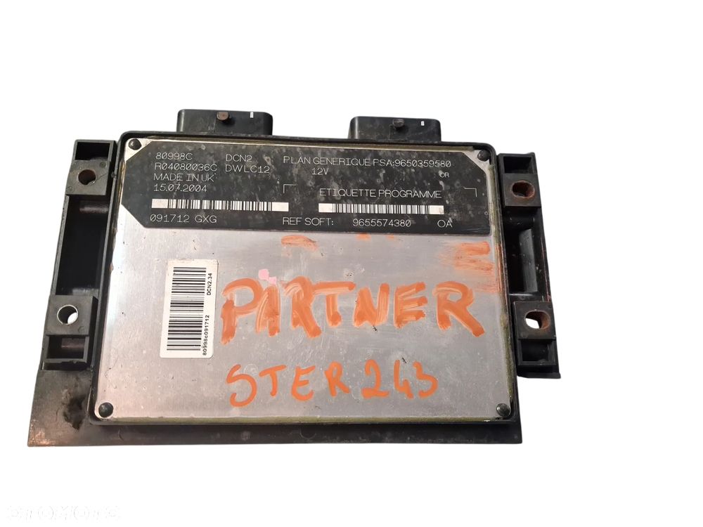 Sterownik KOMPUTER SILNIKA ECU  PEUGEOT 9655574380 - 1