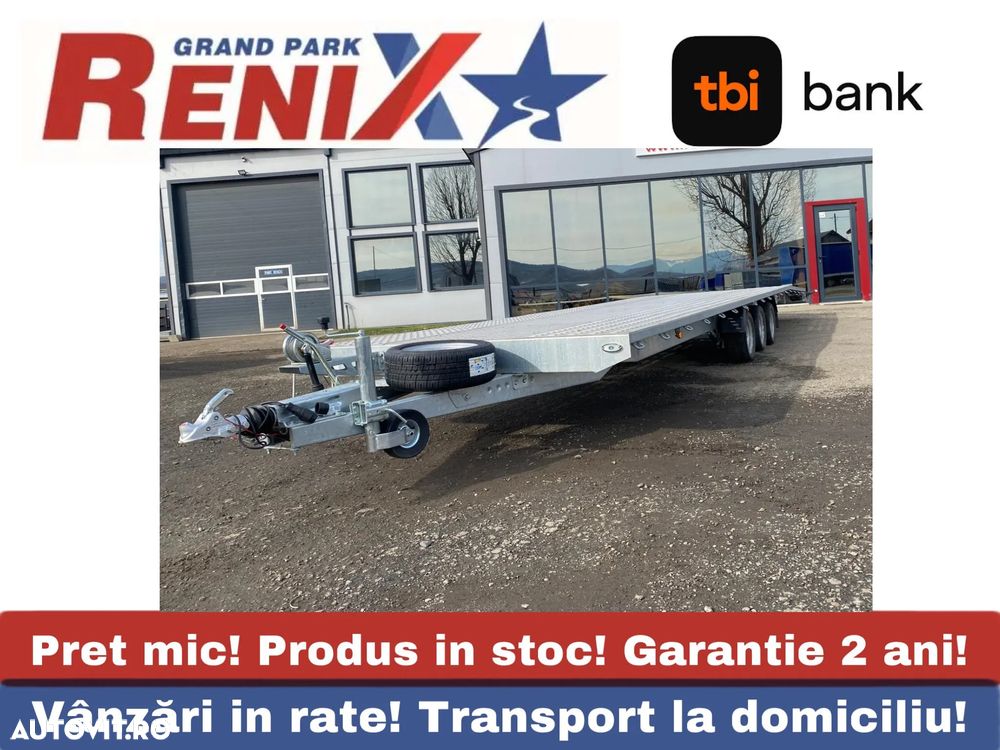 Niewiadow Remorca/Platforma auto,3 axe ,8.5m, JUPITER plina - 1