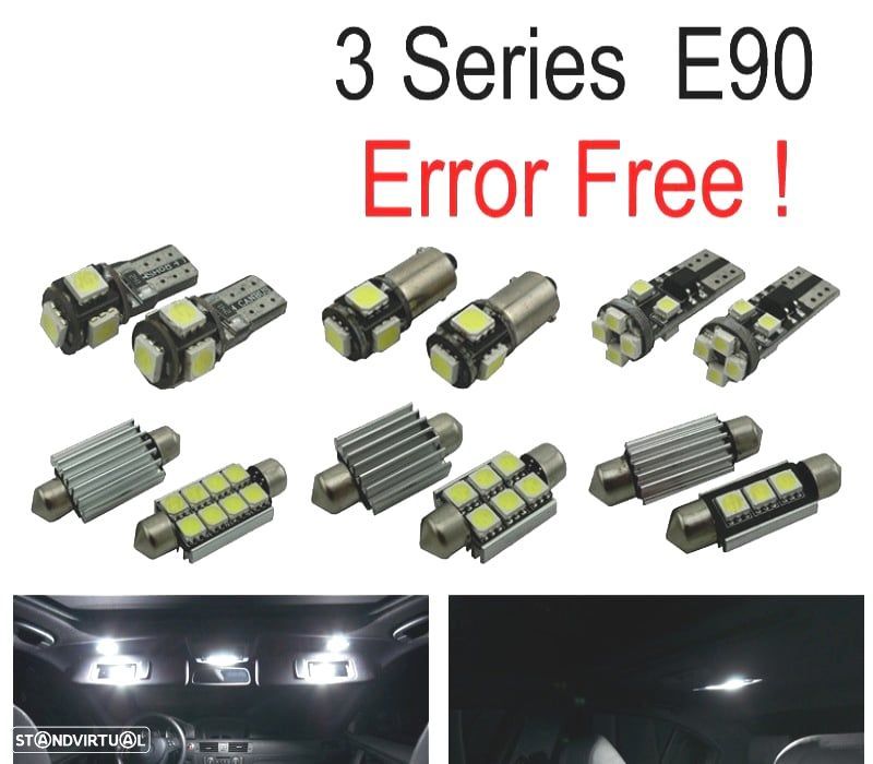 KIT COMPLETO 15 LAMPADAS LED INTERIOR PARA BMW E90 SEDAN 320D 320D XDRIVE 320XD 325D 325I 325XI 05-1 - 1