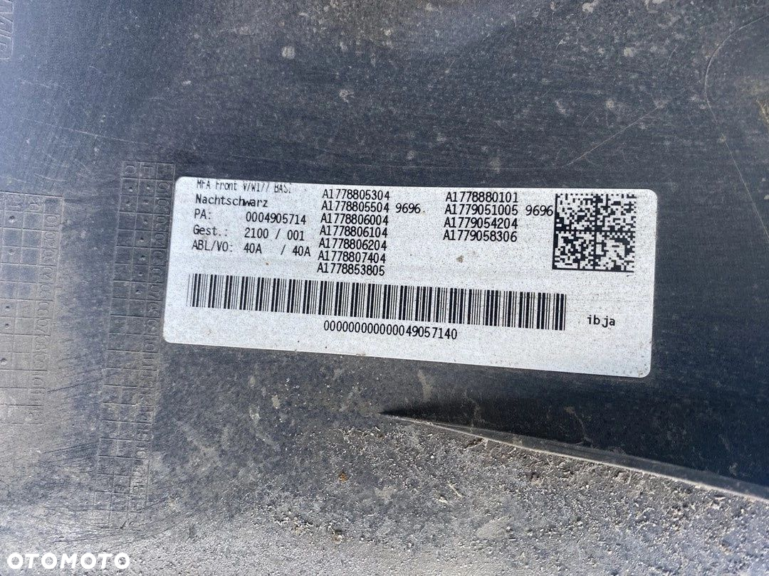 ZDERZAK PRZÓD PRZEDNI MERCEDES A KLASA W177 LIFT 22- A1778851905 - 10