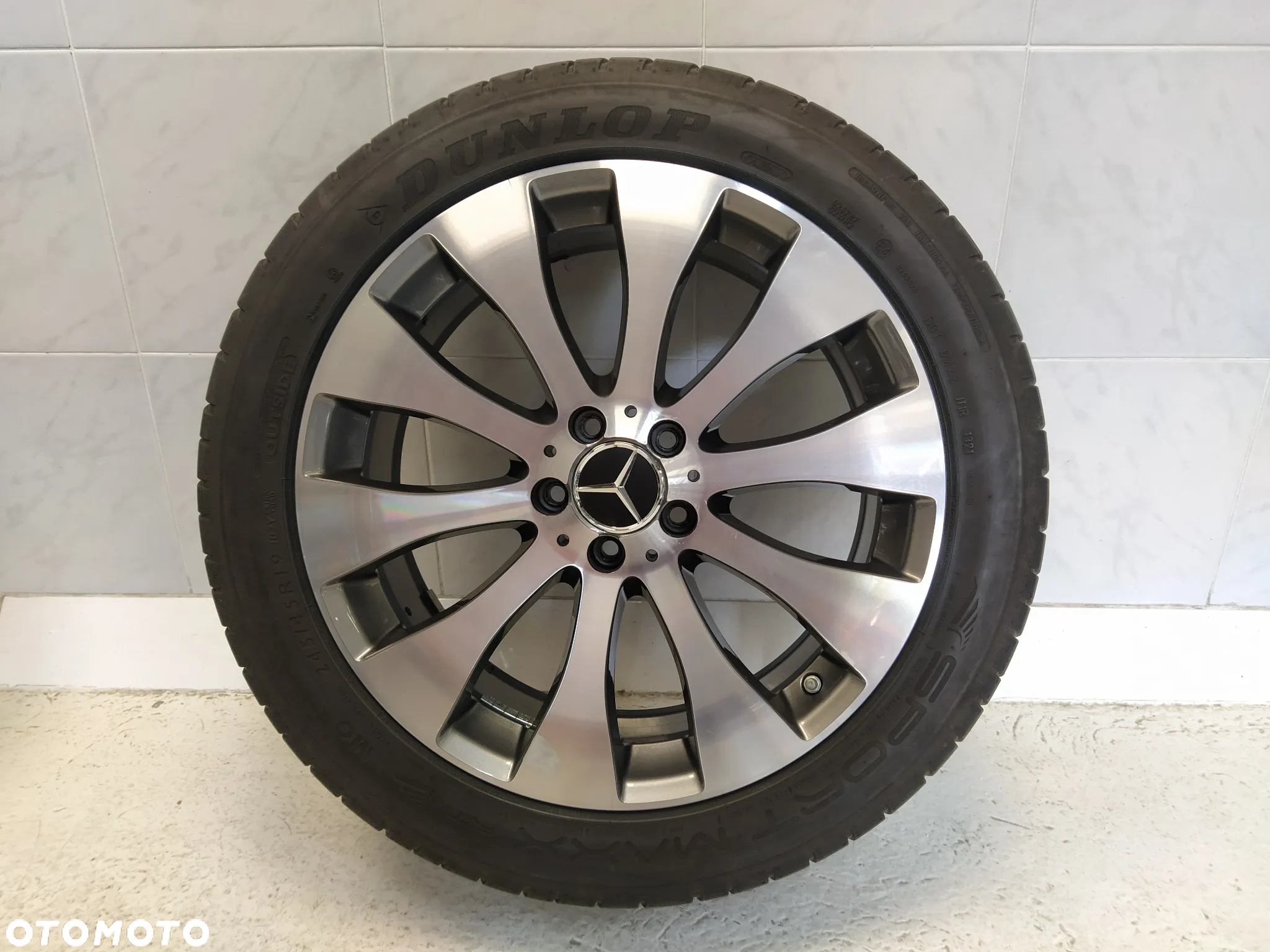 MERCEDES 8X19 4x FELGI ALUMINIOWE R19 5X112 ET38 OPONY 245/45 KOŁA 4X CZUJNIKI TPMS - 4
