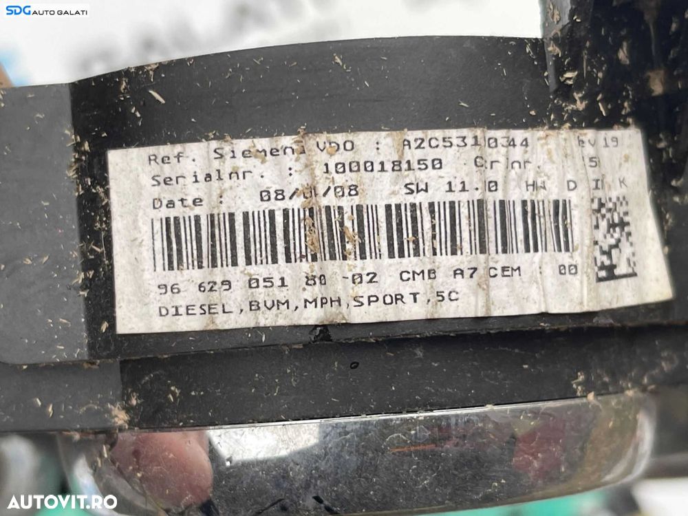 Ceas Ceasuri Cluster Instrumente Bord Peugeot 207 2006 - 2014 Cod 9662905180 A2C53065549 A2C53190344 [B2951] - 6