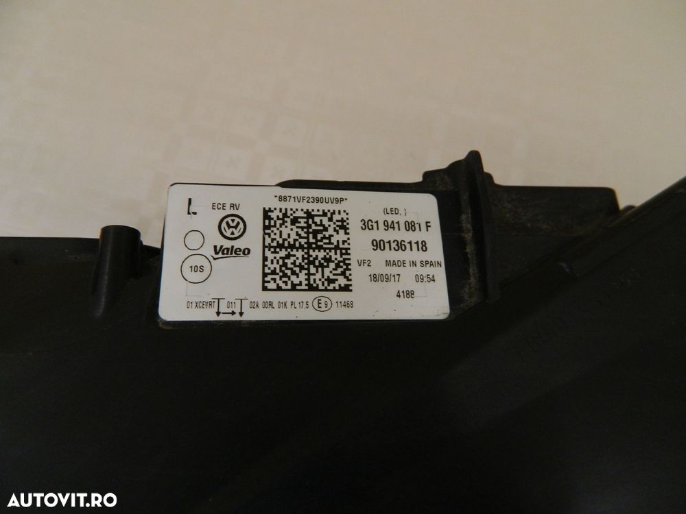 Far stanga VW Passat B8 Full LED, 2015, 2016, 2017, 2018, cod origine 3G1941081F. - 9