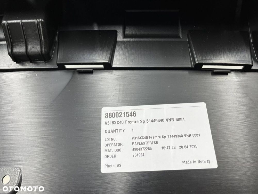 Zderzak przedni Volvo XC40 17-22r. Przedlift przód spoiler dokładka nowy oryginalny 31449340 - 10