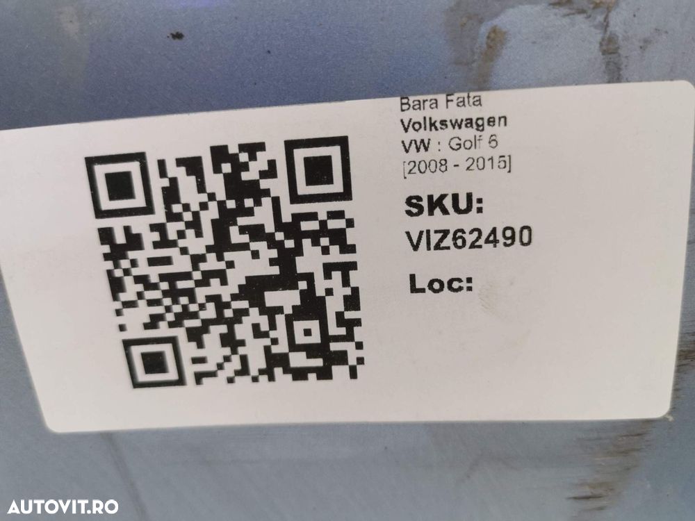 Bara Fata Volkswagen VW  Golf 6 2008 2009 2010 2011 2012 2013 2014 201 - 8