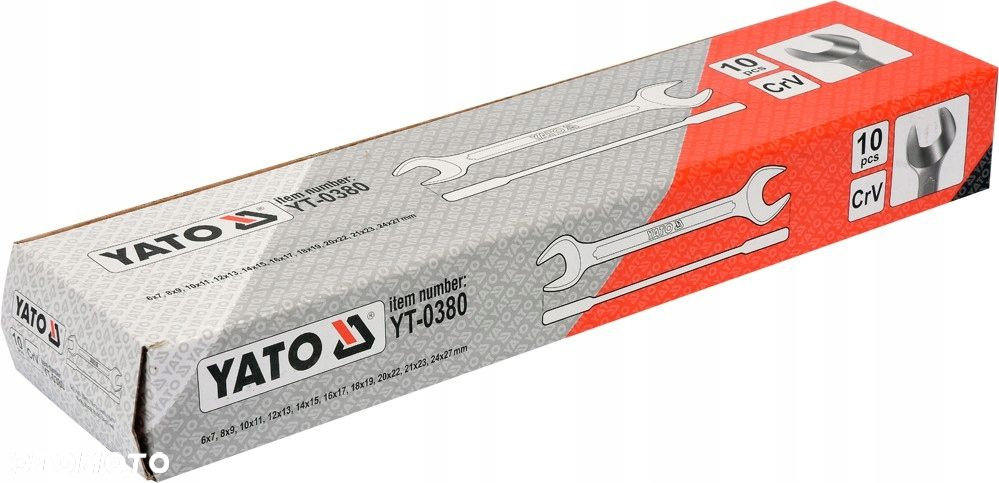 YATO KLUCZE PŁASKIE 6-27 10 SZT YT-0380 SATYNA ZESTAW POLEROWANE PŁACHTA - 3