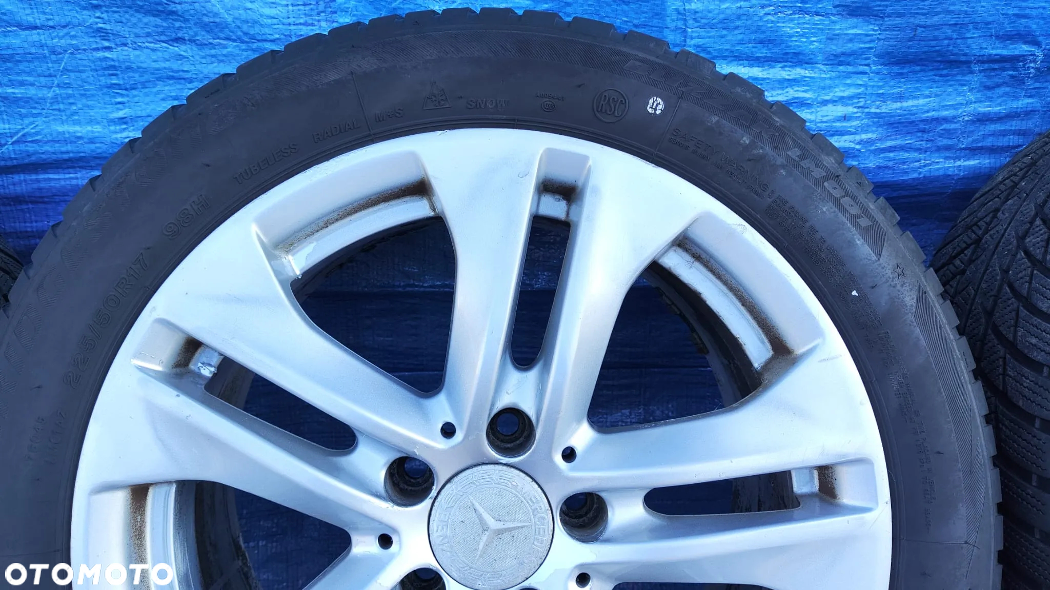 KOŁA FELGI ALUMINIOWE ALUFELGI 8Jx17 ET48 A2124010902 OPONY ZIMOWE BRIDGESTONE BLIZZAK LM001 225/50R17 225 50 17 MERCEDES W212 W207 - 9
